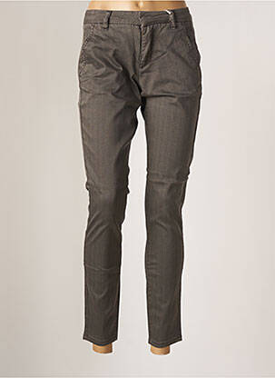 Pantalon chino tissage popeline taille normale gris CREAM femme