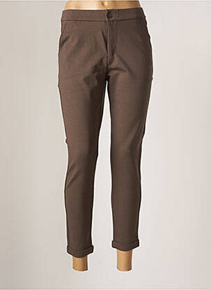 Pantalon chino tissage popeline taille normale gris COSTA 8 MANI femme