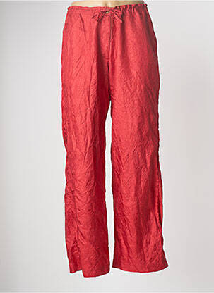 Pantalon droit rouge NID D'ABEILLE pour femme