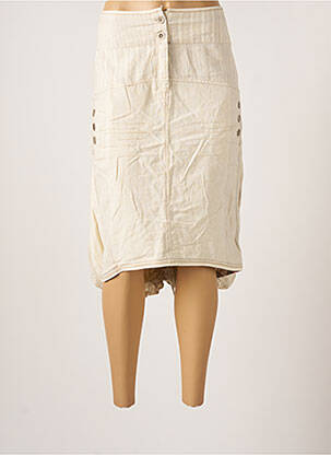 Jupe mi-longue taille normale beige ICONOCLAST femme
