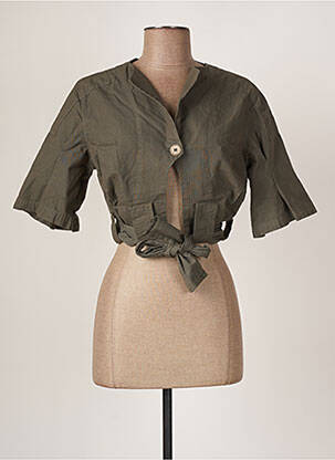 Veste casual col rond vert BELLOCOTON femme
