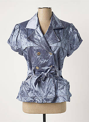 Veste casual col tailleur bleu FILIPINE LAHOYA femme