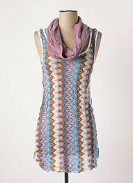 Tunique manches longues imprimé fantaisie bleu D.LINE COLLECTOR femme