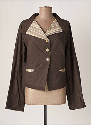 Veste casual poches marron LAUREN VIDAL femme