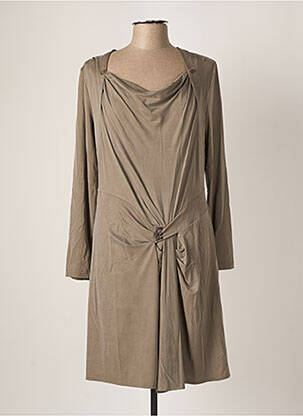 Robe mi-longue coupe évasée manches longues noir TRICOT CHIC femme