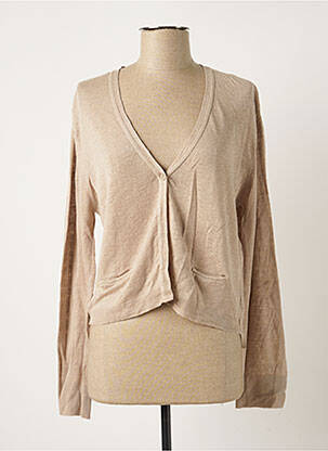 Gilet manches longues stretch beige POLES femme