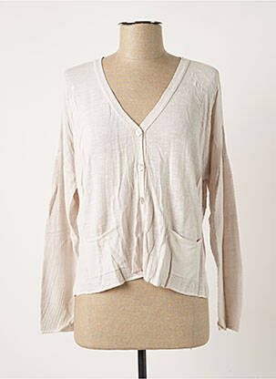 Gilet manches longues stretch beige POLES femme