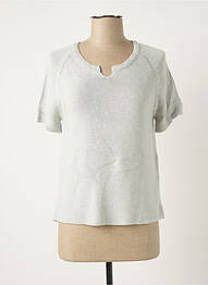 Pull stretch manches courtes gris POLES femme