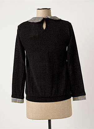 Pull tissage chiné manches longues noir CACHE CACHE femme