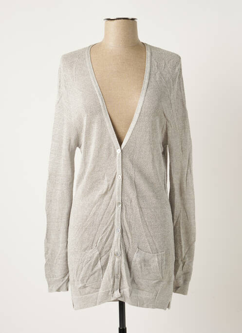 Gilet manches longues stretch gris POLES femme