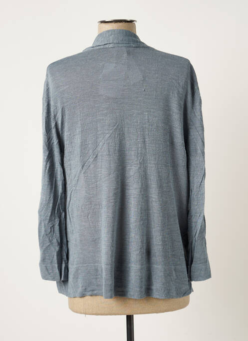 Gilet manches longues bleu POLES pour femme