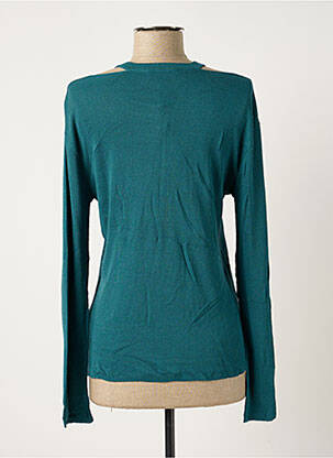 Pull coupe droite manches longues vert POLES femme