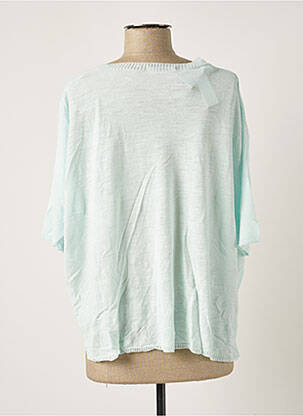 Pull col v manches courtes bleu POLES femme