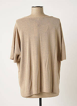 Pull coupe droite manches courtes beige POLES femme