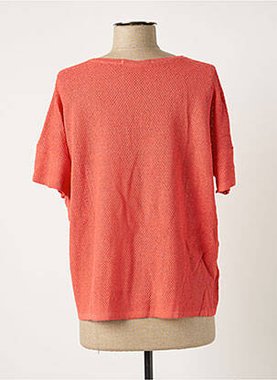 Pull col v manches courtes orange POLES femme