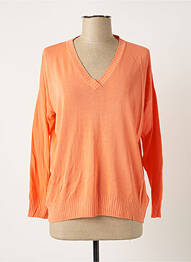 Pull col rond manches longues orange POLES femme