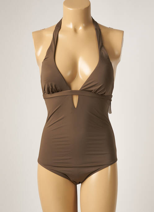 Maillot de bain 1 pièce marron AUBADE pour femme