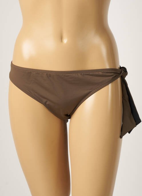 Bas de maillot de bain micro fibres culotte marron AUBADE femme