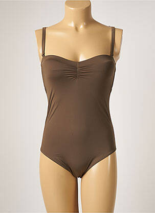 Maillot de bain 1 pièce bretelles élastiquées amovibles haut soutien-gorge avec mousse de rembourrage amovible vert AUBADE femme