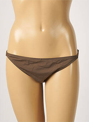 Bas de maillot de bain effet matière satinée culotte vert AUBADE femme