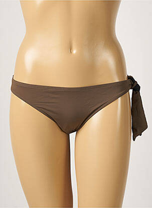 Bas de maillot de bain effet matière satinée culotte vert AUBADE femme