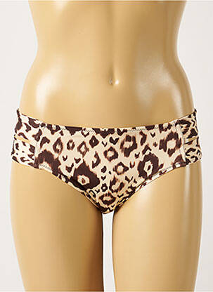 Bas de maillot de bain imprimé fantaisie culotte marron ANTIGEL femme