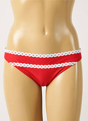 Bas de maillot de bain tissage texturé culotte rouge ANTIGEL femme