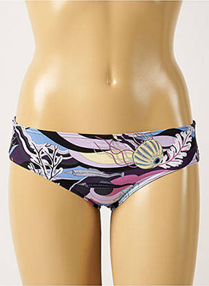 Bas de maillot de bain imprimé fantaisie culotte violet MAISON LEJABY femme