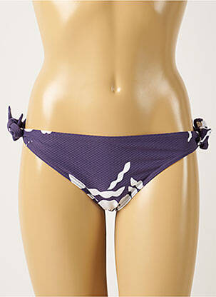 Bas de maillot de bain tissage texturé bikini violet MAISON LEJABY femme