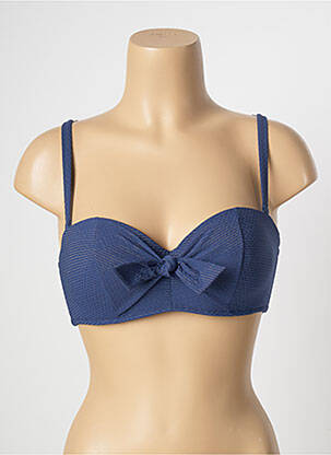 Haut de maillot de bain bretelles élastiquées ajustables haut soutien-gorge push-up bleu SIMONE PERELE femme