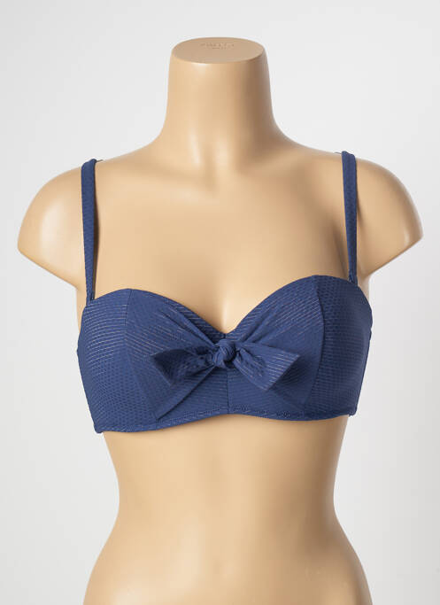 Haut de maillot de bain bretelles élastiquées ajustables haut soutien-gorge push-up bleu SIMONE PERELE femme