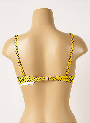 Haut de maillot de bain bretelles élastiquées ajustables haut soutien-gorge push-up jaune ANTIGEL femme