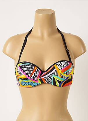 Haut de maillot de bain bretelles élastiquées amovibles haut soutien-gorge moulé noir ANTIGEL femme