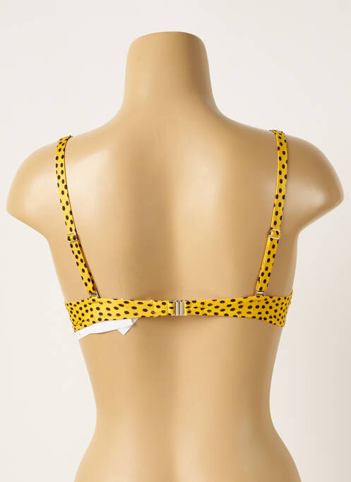 Haut de maillot de bain bretelles élastiquées ajustables haut soutien-gorge push-up jaune ANTIGEL femme