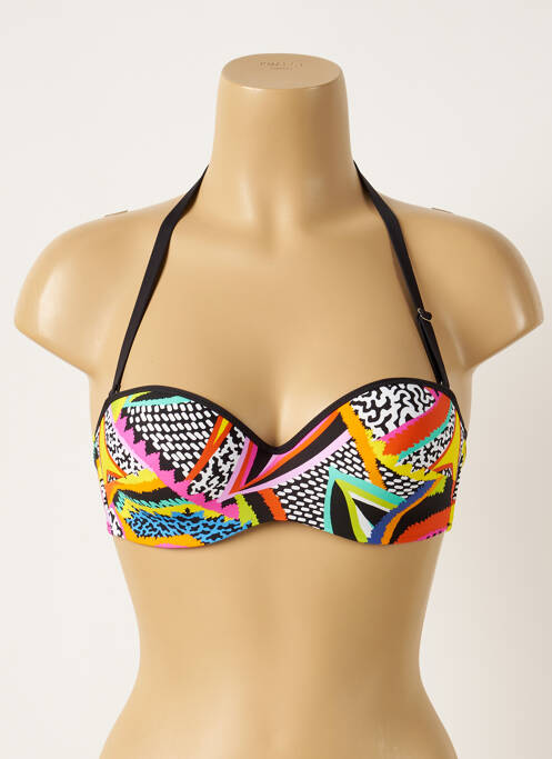 Haut de maillot de bain bretelles élastiquées amovibles haut soutien-gorge moulé noir ANTIGEL femme