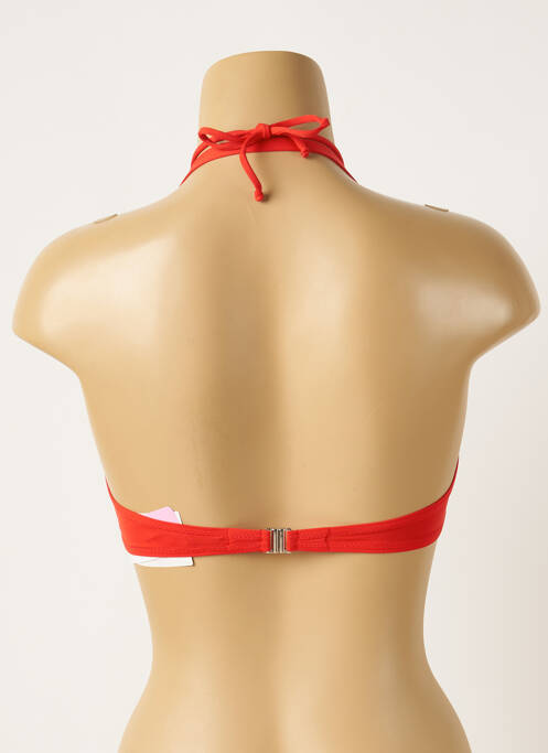 Haut de maillot de bain fermeture liens à nouer haut soutien-gorge moulé rouge ANTIGEL femme