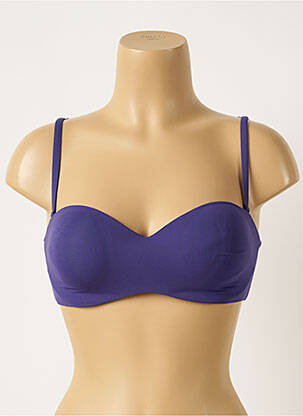 Haut de maillot de bain stretch haut bandeau bleu MAISON LEJABY femme