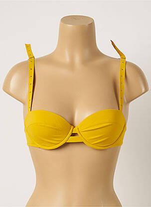Haut de maillot de bain stretch haut soutien-gorge moulé jaune MAISON LEJABY femme