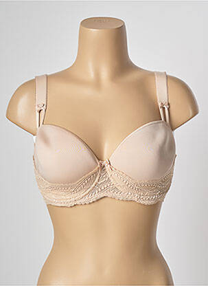 Soutien-gorge effet matière satinée haut soutien-gorge moulé beige SIMONE PERELE femme