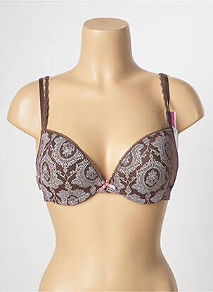Soutien-gorge effet matière satinée haut soutien-gorge moulé marron PASSIONATA femme