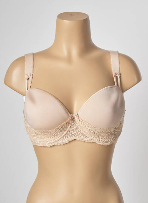 Soutien-gorge effet matière satinée haut soutien-gorge moulé beige SIMONE PERELE femme