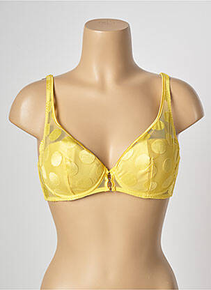 Soutien-gorge broderie haut soutien-gorge moulé jaune IMPLICITE femme