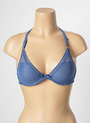 Soutien-gorge effet matière satinée haut soutien-gorge moulé bleu PASSIONATA femme