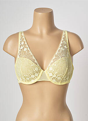 Soutien-gorge effet matière satinée haut soutien-gorge moulé jaune CHANTELLE femme