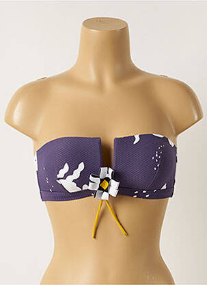 Haut de maillot de bain stretch haut bandeau violet MAISON LEJABY femme