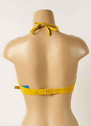 Haut de maillot de bain stretch haut triangles jaune MAISON LEJABY femme