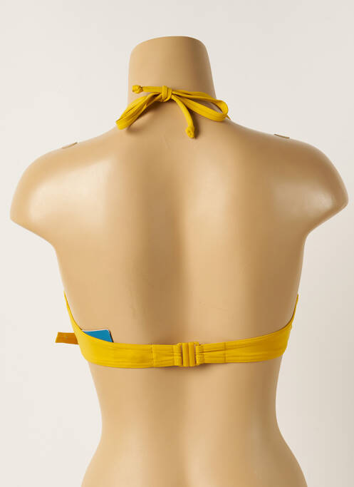 Haut de maillot de bain stretch haut triangles jaune MAISON LEJABY femme