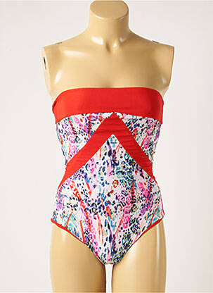 Maillot de bain 1 pièce stretch haut soutien-gorge emboitant rouge WOW BIKINI femme