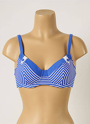 Haut de maillot de bain stretch haut soutien-gorge emboitant bleu FREYA femme