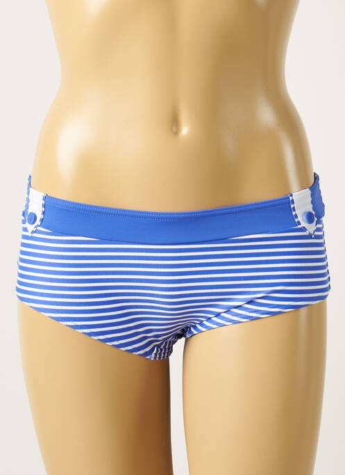 Bas de maillot de bain imprimé rayures shorty bleu FREYA femme